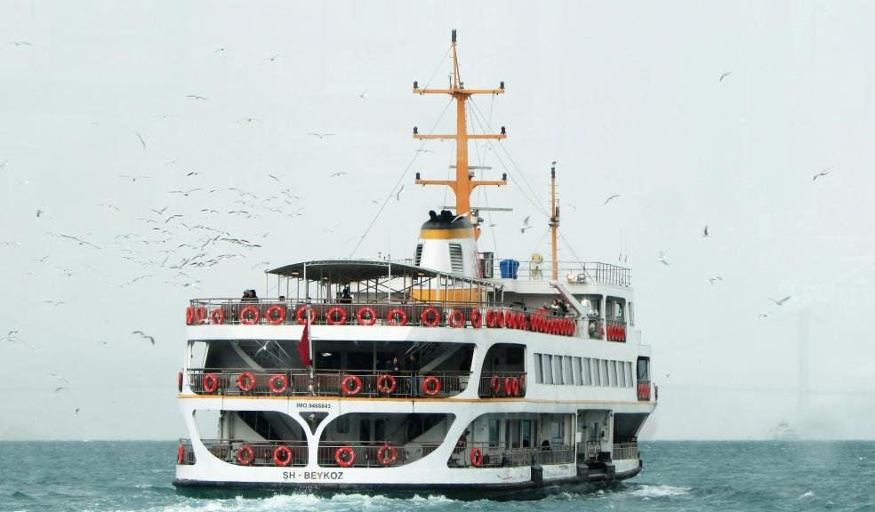 White Ship Traveling Through Vast Body of Water With White Birds Flying Beside White Ship Traveling Through Vast Body of Water With White Birds Flying Beside